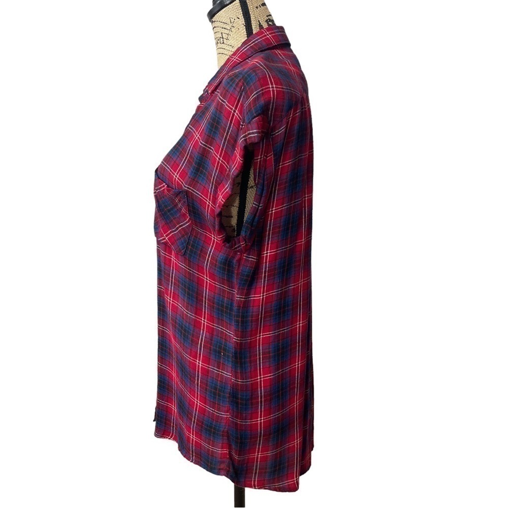 Rails Plaid Short Sleeve Flannel Soft Top Size Small - Picture 4 of 10